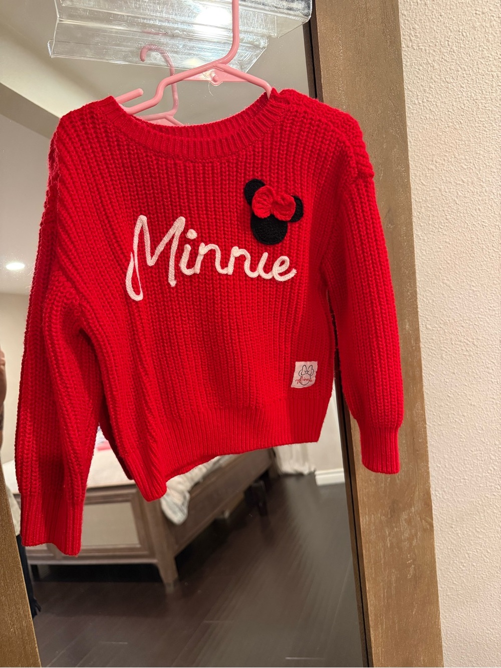 Disney Red Minnie Knit Crewneck Sweater